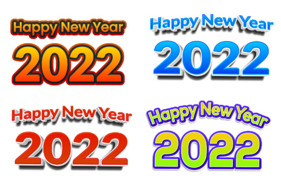 2022 Happy New Year Cartoon Font for Creative Projects
