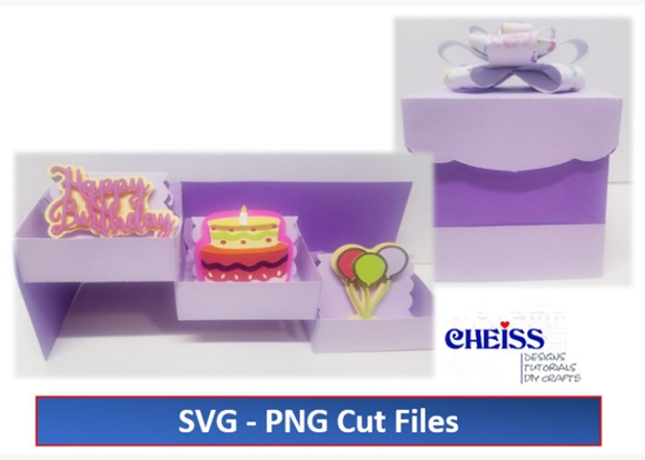 3D Birthday Box Birthday Paper Box with Bow