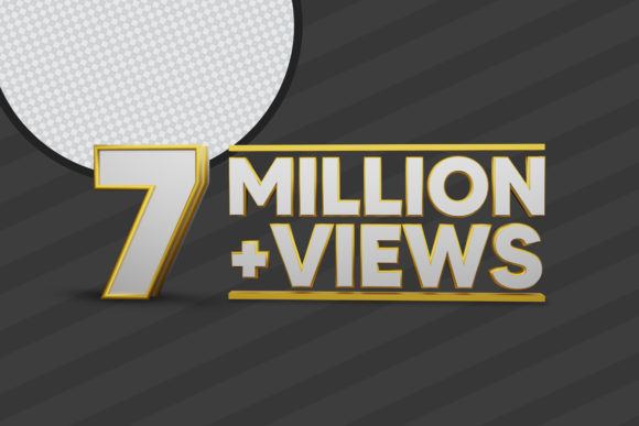 7 Million Views 3D Render Premium PSD