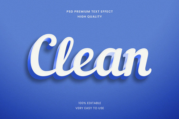 Clean 3d Text Effect Mockup PSD Graphic