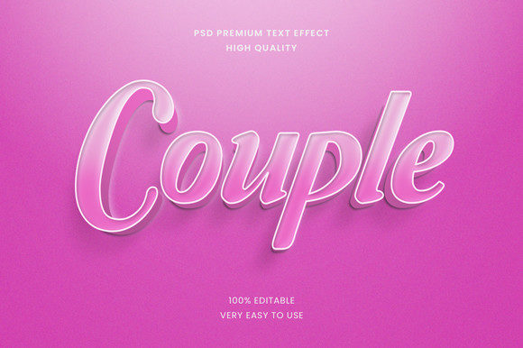Couple 3d Text Effect Mockup PSD Graphic: Elevating Your Visual Storytelling