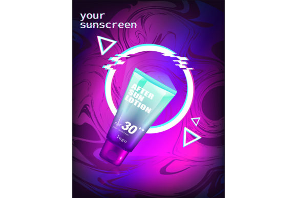 Elevate Your Summer Campaigns with the After Sun Lotion Realistic Vector Template