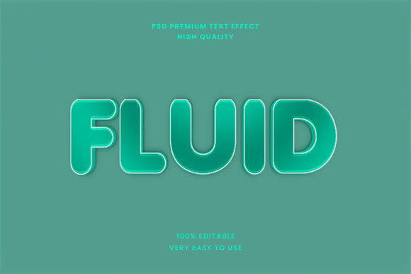 Fluid 3D Text Effect Mockup PSD Graphic