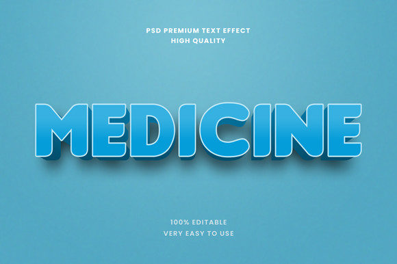 Medicine 3D Text Effect Mockup Graphic for Professional Designs