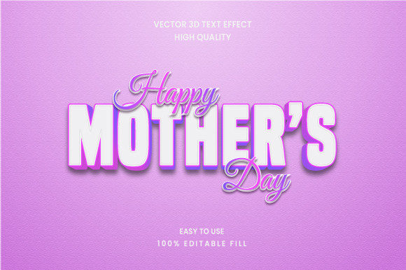 Mother s Day 3D Text Effect Graphic