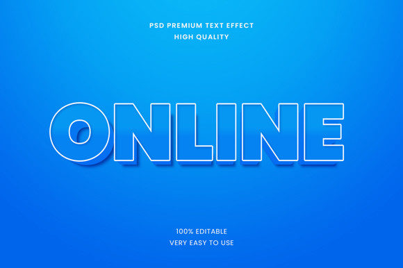 Online 3d Text Effect Mockup PSD Graphic: Elevate Your Visual Projects