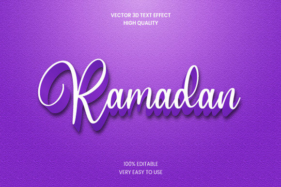 Ramadan 3D Text Effect Graphic for Creators