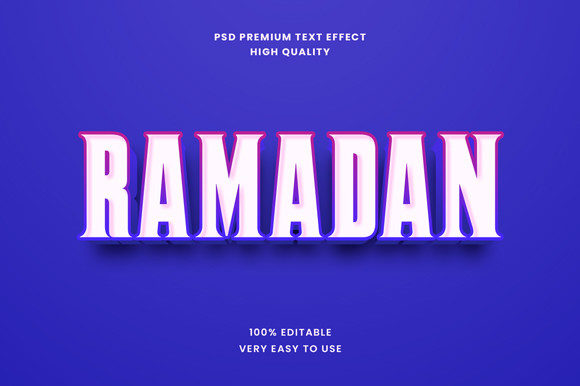 Ramadan 3D Text Effect Mockup Graphic