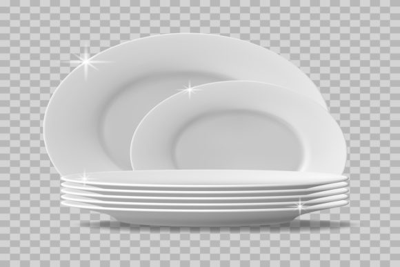Realistic Plates Stack: Elevate Your Culinary Branding