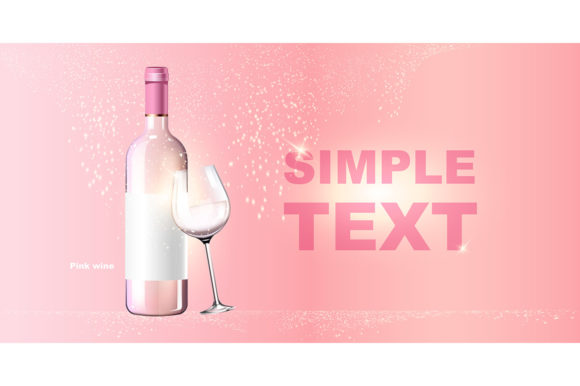 Rose Wine Realistic Vector Product Ads for Luxury Marketing