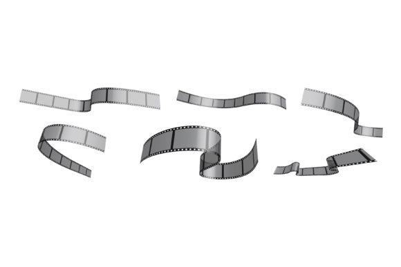 Set of Photo Film Ribbons. Narrow Strips