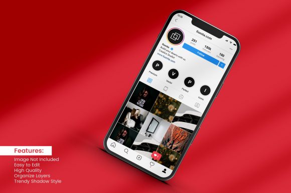 Smartphone Mockup with Instagram Stories