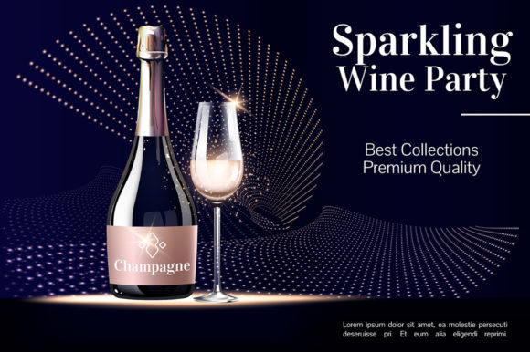 Sparkling Wine Party Realistic Vector: Elevating Your Event Designs