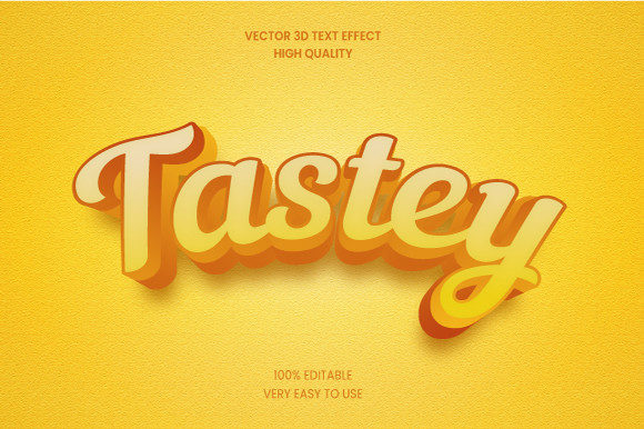 Tastey 3d Text Effect Mockup Graphic Evaluation