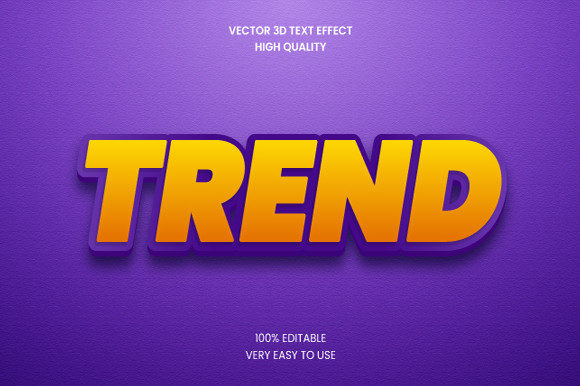 Trend 3d Text Effect Mockup Graphic for Modern Design