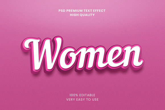 Unlocking Creative Potential with Women 3D Text Effect Mockup PSD Graphic