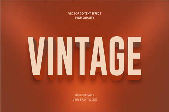 Vintage 3d Text Effect Mockup Graphic