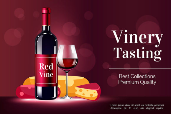 Winery Tasting Realistic Vector Product for Events