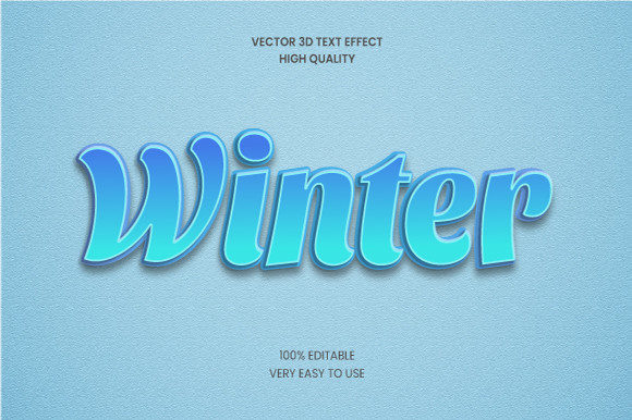 Winter 3d Text Effect Mockup Graphic for Designers